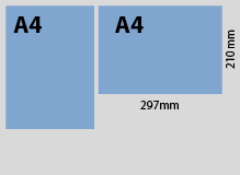 flat size chart A4